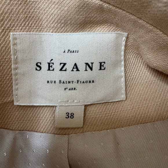 Sezane Michele Jacket Blazer Linen Blend in Butter Beige size 38 US 6 - Picture 9 of 16